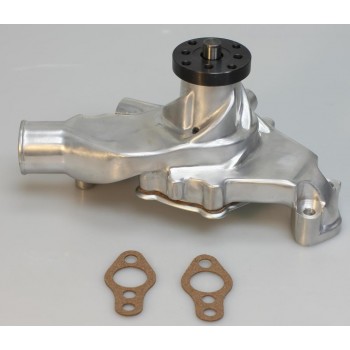 CHEVY SBC SHORT WATER PUMP ALUMINUM POLISHED HIGH VOLUME STAINLESS BOLT KIT INCLUDED BEST AVAILAILABLE